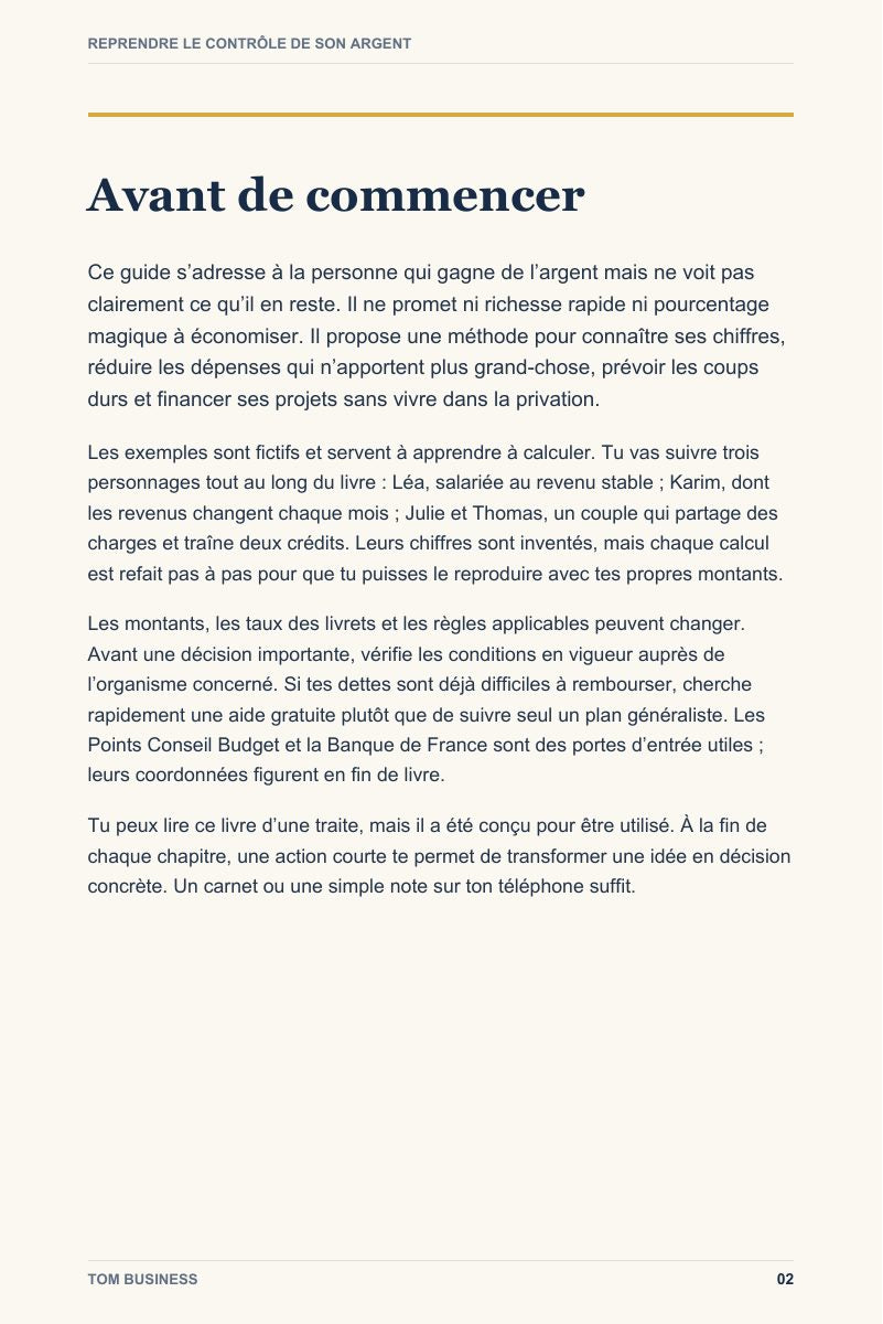 Aperçu page 3 de Reprendre le contrôle de son argent