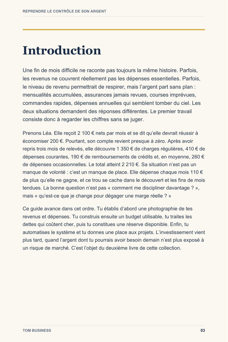 Aperçu page 4 de Reprendre le contrôle de son argent
