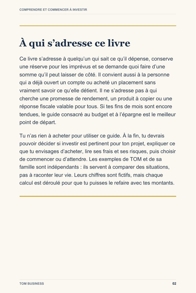Aperçu page 3 de Comprendre et commencer à investir